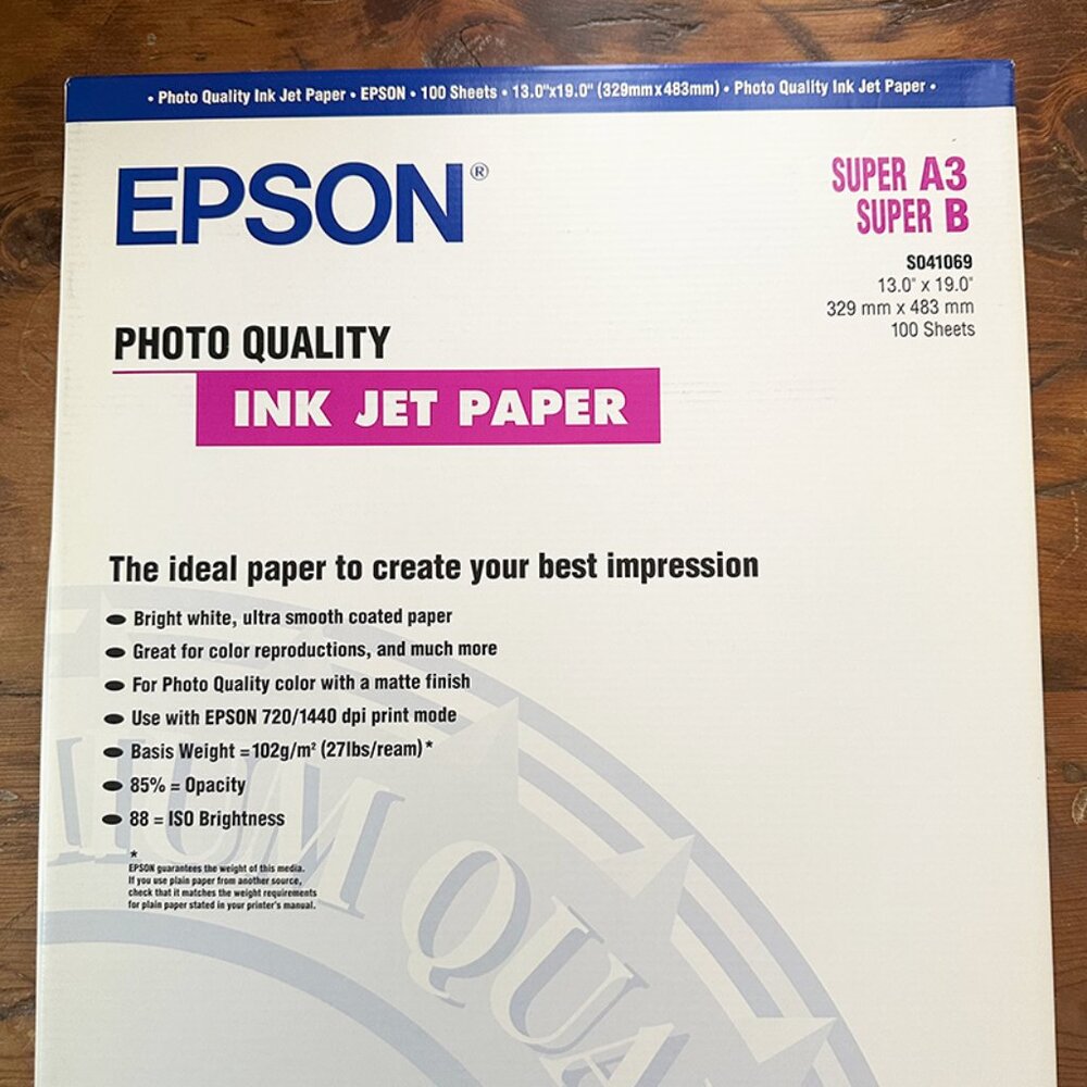 Epson Matte Photo Quality Inkjet Paper, 13x19", 100 Sheets NEW